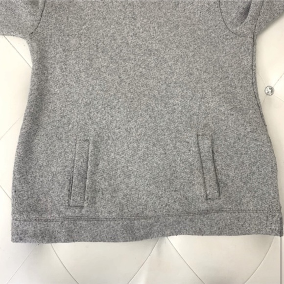 J. Crew $128 Heather Gray White Marled Wool Blend Funnel Cowl Neck Sweatshirt S - Picture 5 of 11